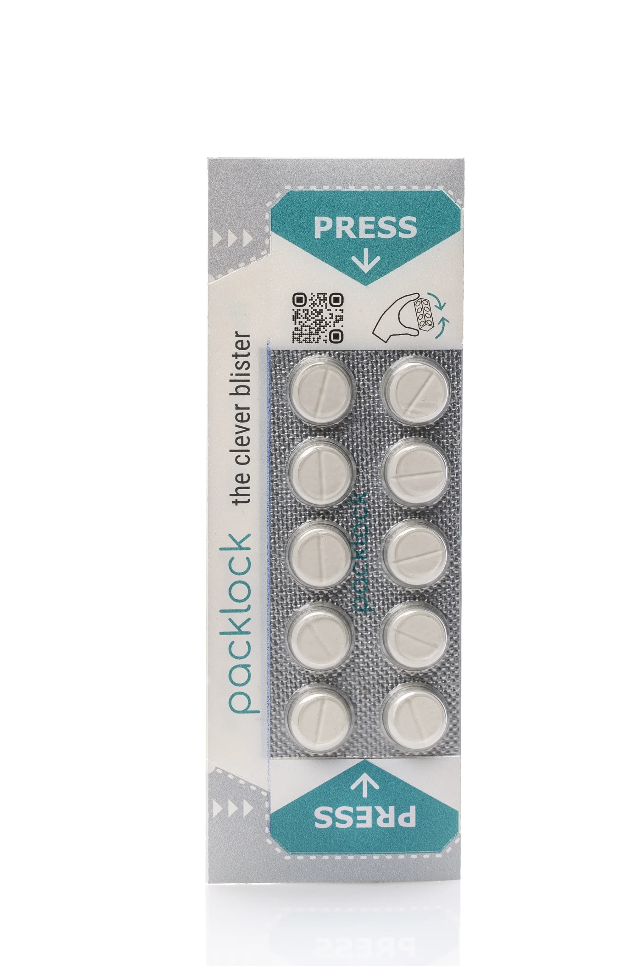 packlock-Blister gefaltet in sein endgültiges kindersicheres Format